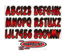 Load image into Gallery viewer, Hardline Boat Lettering Registration Kit 3 in. - 200 Red/Black