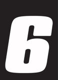 Hardline Dirt Digits 3pk 4 in. - High Gloss Number 6 - White
