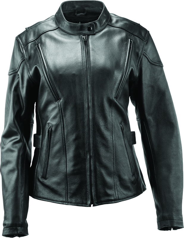 River Road Race Leather Jacket Black Womens - Small