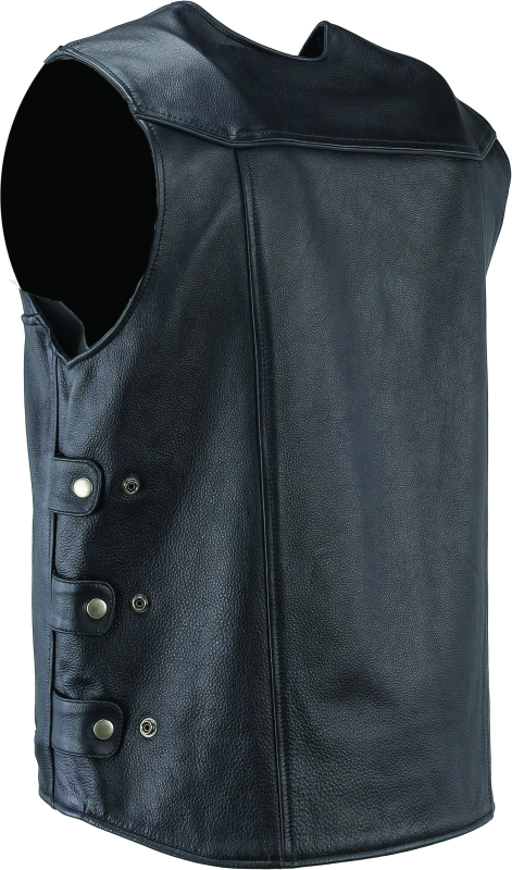 River Road Plains Leather Vest Black - Small