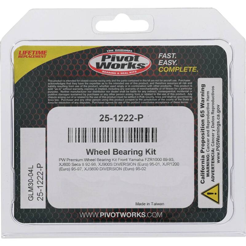 Pivot Works Yamaha Wheel Bearing Kit Premium Bearings