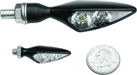 Kuryakyn Rhombus S Single Fuction Front Left Clear Lens Amber Satin Black