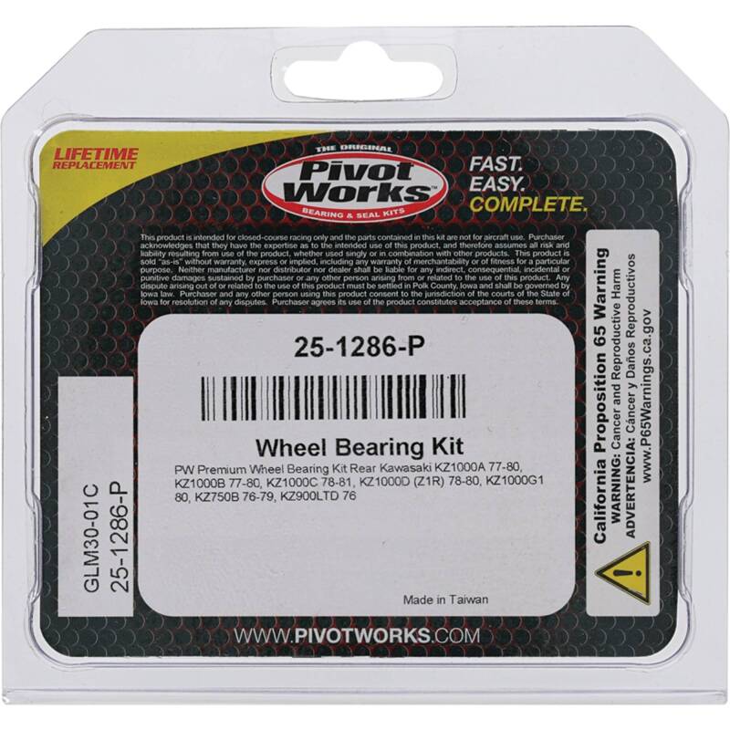 Pivot Works Kawasaki Wheel Bearing Kit Premium Bearings