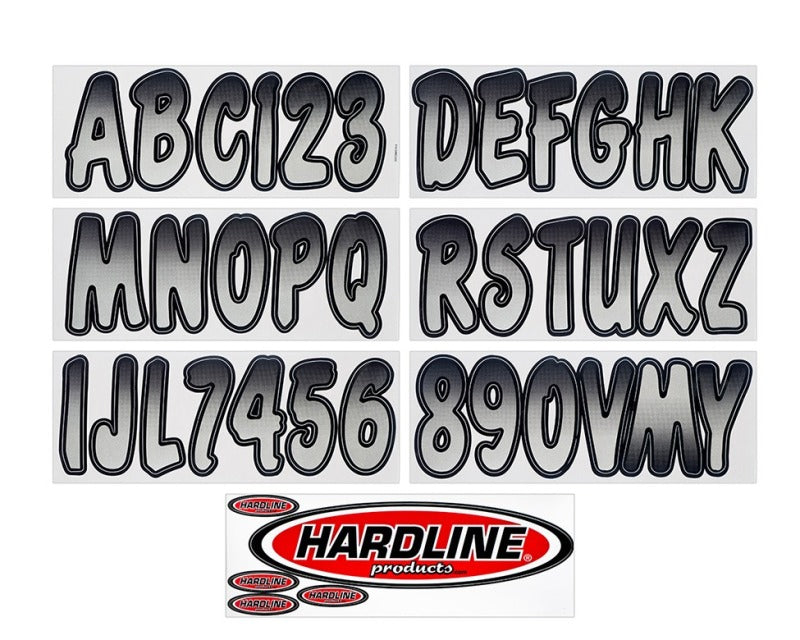 Hardline Boat Lettering Registration Kit 3 in. - 200 Silver/Black