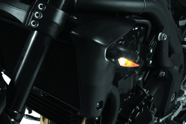 Kuryakyn Rhombus Front Left White/Amber Satin Black