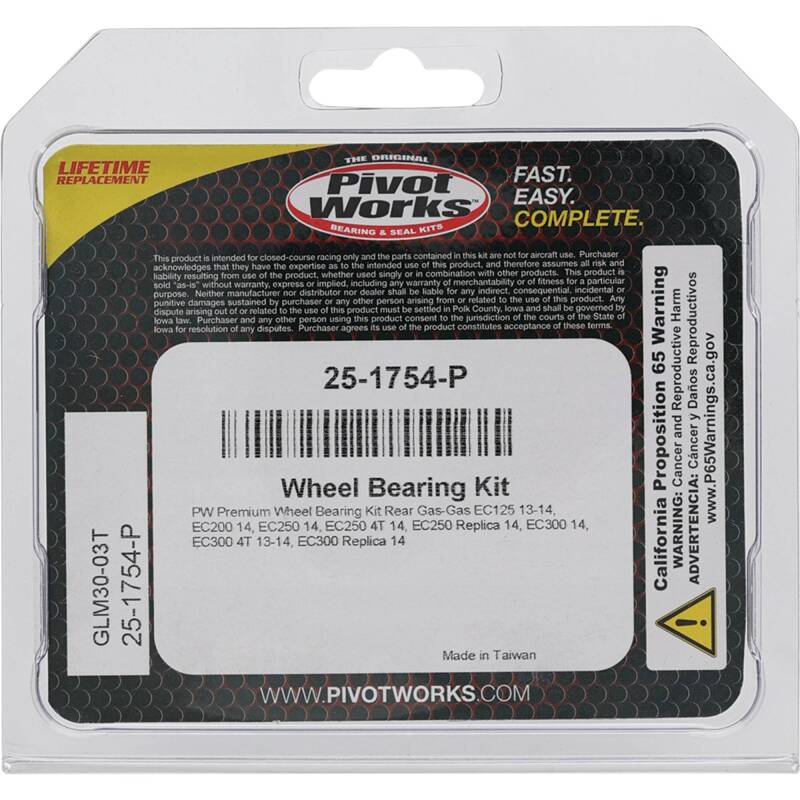 Pivot Works Gas-Gas Wheel Bearing Kit Premium Bearings