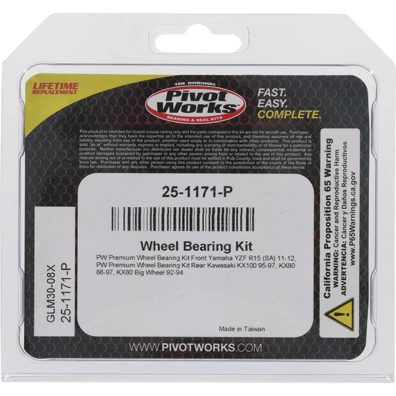 Pivot Works Kawasaki, Yamaha Wheel Bearing Kit Premium Bearings