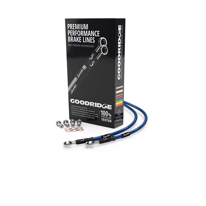 Goodridge 87-91 Yamaha TZR250 Electric Blue Rear SS Brake Lines