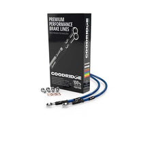 Load image into Gallery viewer, Goodridge 05-16 Yamaha YBR125 Electric Blue Brake Lines w/Black Fittings