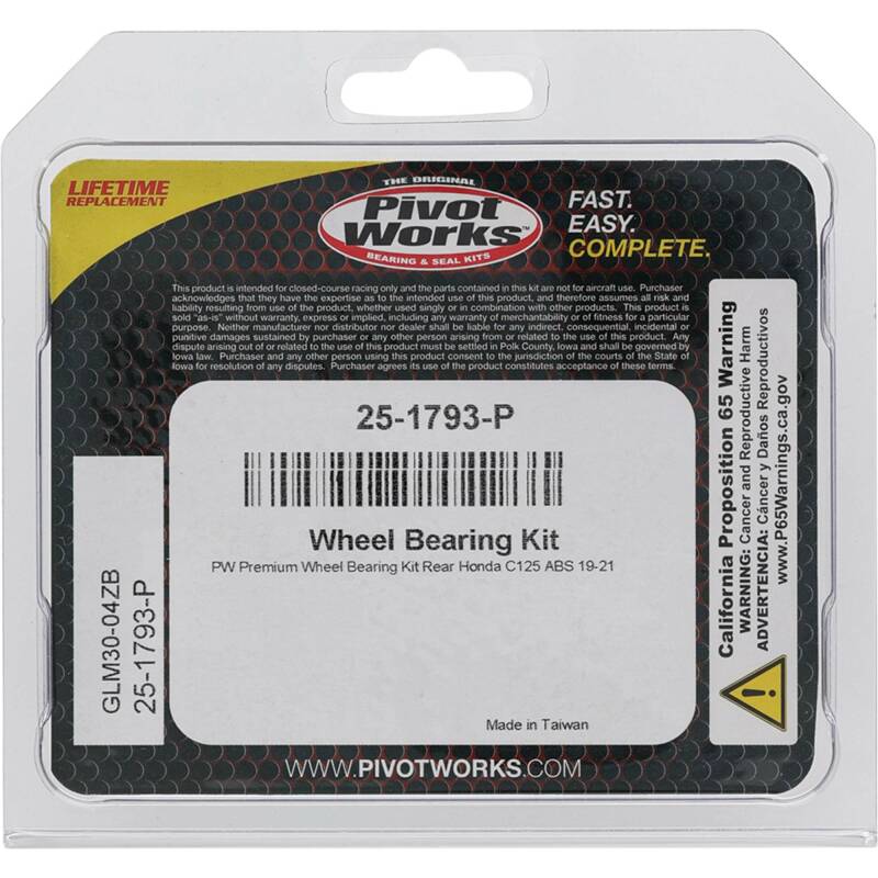 Pivot Works Honda Wheel Bearing Kit Premium Bearings