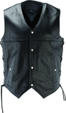 River Road Old Skool Leather Vest Black - Large