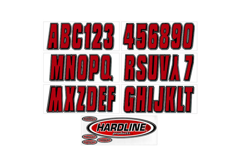 Hardline Boat Lettering Registration Kit 3 in. - 320 Ox Blood Red/Black