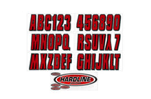 Load image into Gallery viewer, Hardline Boat Lettering Registration Kit 3 in. - 320 Ox Blood Red/Black