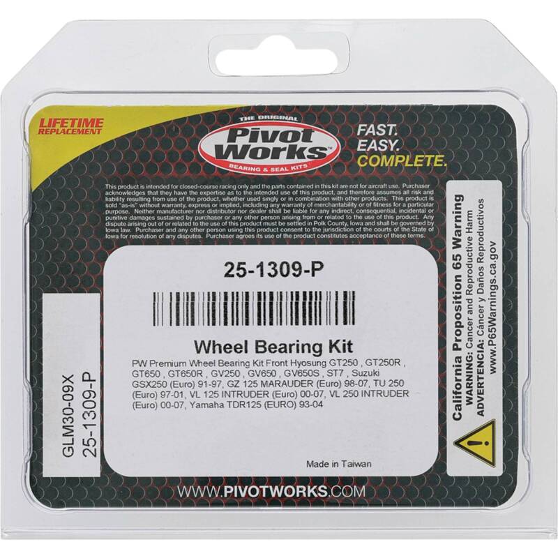 Pivot Works Hyosung, Suzuki, Yamaha Wheel Bearing Kit Premium Bearings