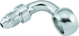 Twin Power Chrome Brake Fitting 3/8 Inch X AN3 90 Degree Banjo Adaptor