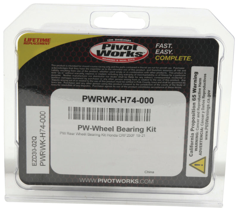 Pivot Works 19-23 Honda CRF250F PW Rear Wheel Bearing Kit