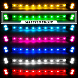 XK Glow Strip Single Color Underglow LED Accent Light Car/Truck Kit Green - 8x24In Tube + 4x8In