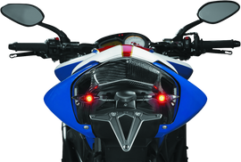 Kuryakyn Rhombus Rear Left Red/Red/Amber Satin Black