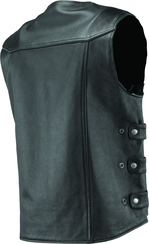 River Road Plains Leather Vest Black - Small