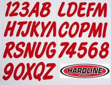 Load image into Gallery viewer, Hardline Boat Lettering Registration Kit 3 in. - 400 Lava Red Solid