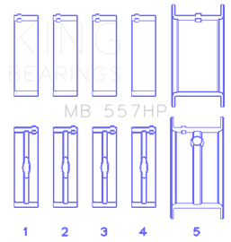 King Engine Bearings General Motors 262/267/302/307/327/350 (Size STDX) Main Bearing Set
