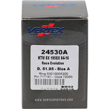Load image into Gallery viewer, Vertex Piston 04-11 KTM 105 SX 105cc Cast Race Evolution Stroker Piston Kit 112cc 15mm