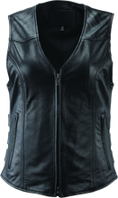 Load image into Gallery viewer, River Road Plains Leather Vest Black Womens - 3XL