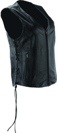 River Road Sapphire Leather Vest Black Womens - Small