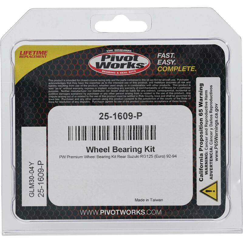 Pivot Works Suzuki Wheel Bearing Kit Premium Bearings