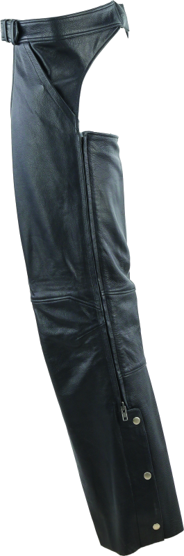 River Road Plains Leather Chaps Black - Large