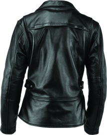 River Road Ironclad Classic Leather Jacket Black Womens - Small