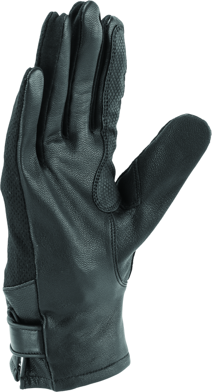 River Road Pecos Leather Mesh Gloves Black Womens - Small