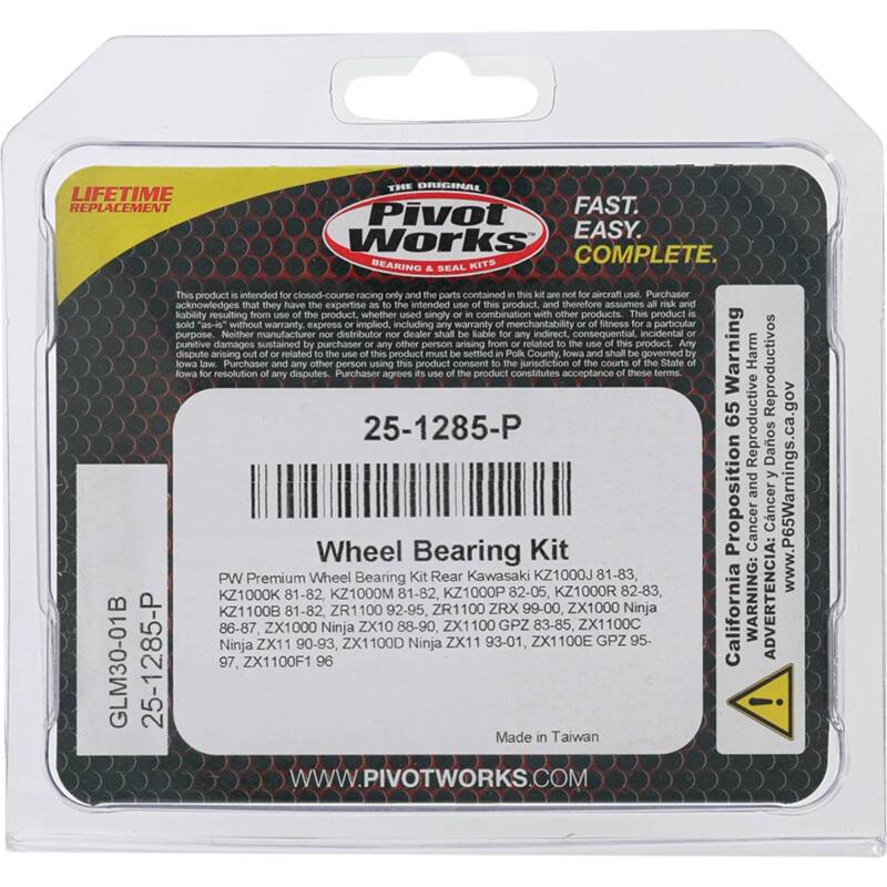 Pivot Works Kawasaki Wheel Bearing Kit Premium Bearings