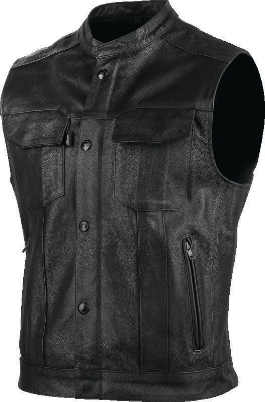 Speed and Strength Band Of Brothers Leather Vest Black - 4XL