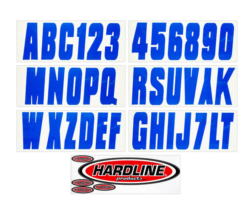 Hardline Boat Lettering Registration Kit 3 in. - 350 Blue Solid