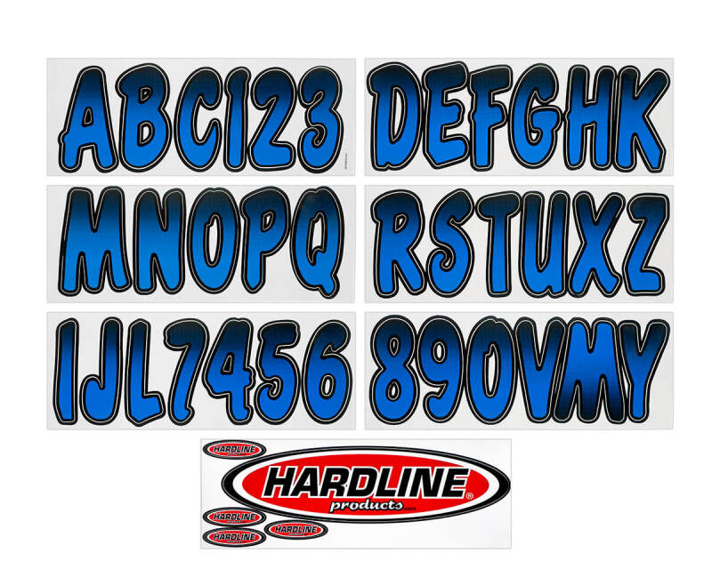 Hardline Boat Lettering Registration Kit 3 in. - 200 Blue/Black