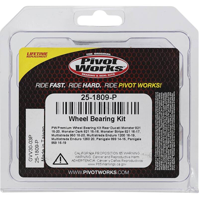 Pivot Works Ducati Wheel Bearing Kit Premium Bearings