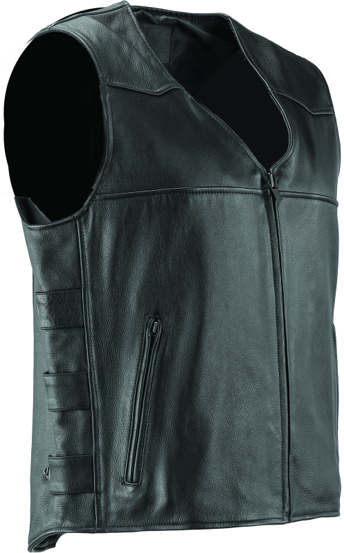 River Road Plains Leather Vest Black - Small