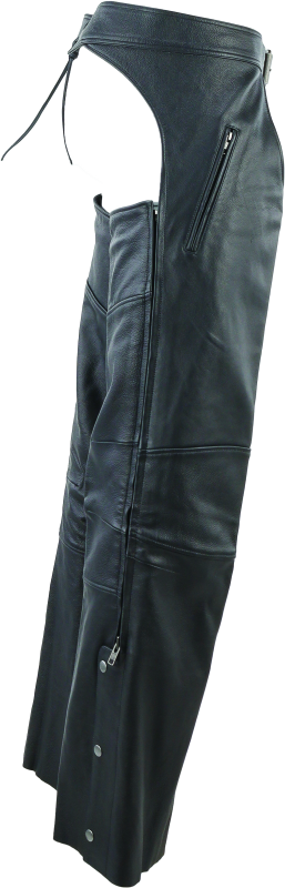 River Road Longhaul Leather Chaps Black - Large