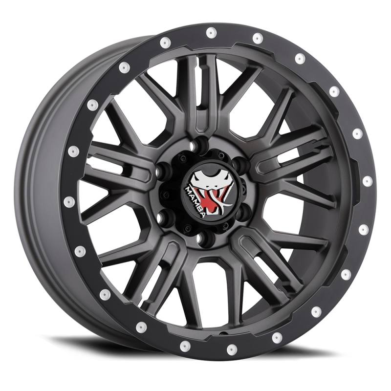 Mamba M25 17x9 5x139.7 ET12 Matte Grey w/ Black Lip Edge