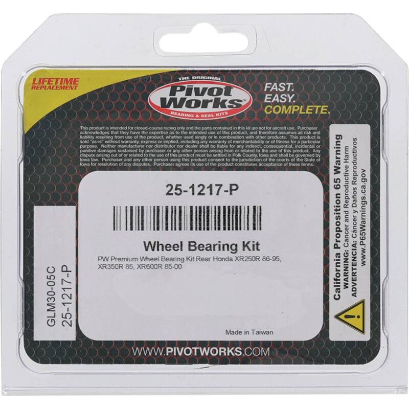 Pivot Works Honda Wheel Bearing Kit Premium Bearings