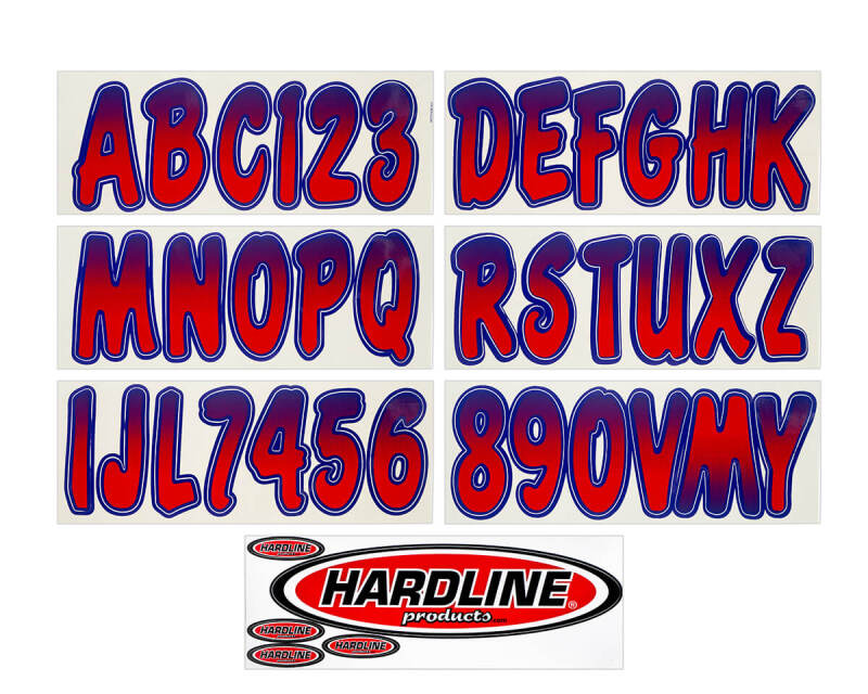 Hardline Boat Lettering Registration Kit 3 in. - 200 Red/Purple