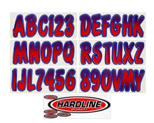 Load image into Gallery viewer, Hardline Boat Lettering Registration Kit 3 in. - 200 Red/Purple