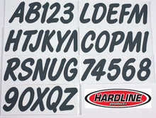 Load image into Gallery viewer, Hardline Boat Lettering Registration Kit 3 in. - 400 Dark Grey Solid