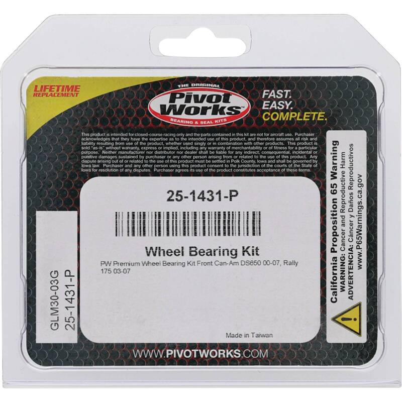 Pivot Works Can-Am Wheel Bearing Kit Premium Bearings