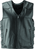 River Road Plains Leather Vest Black - Small