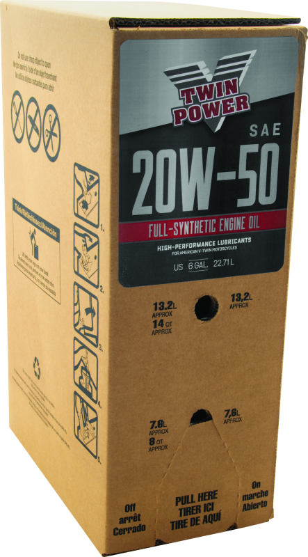 Twin Power 20W50 Synthetic Oil 6 Gallon Bag In Box