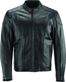 River Road Race Leather Jacket Black - Small