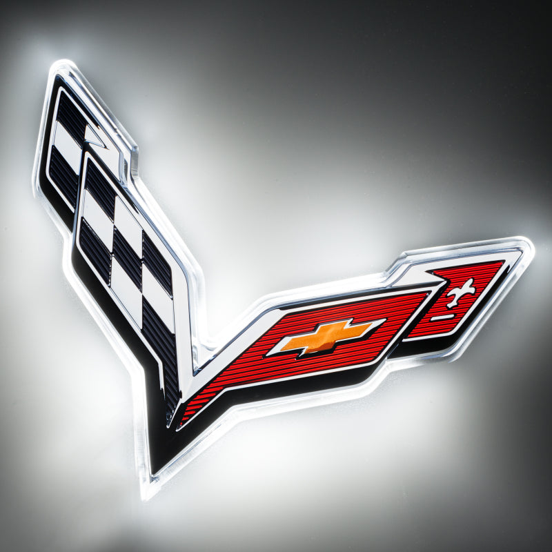 Oracle Corvette C7 Rear Illuminated Emblem - Dual Intensity - White NO RETURNS