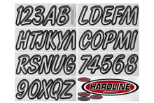 Load image into Gallery viewer, Hardline Boat Lettering Registration Kit 3 in. - 400 Transparent Clear/Black